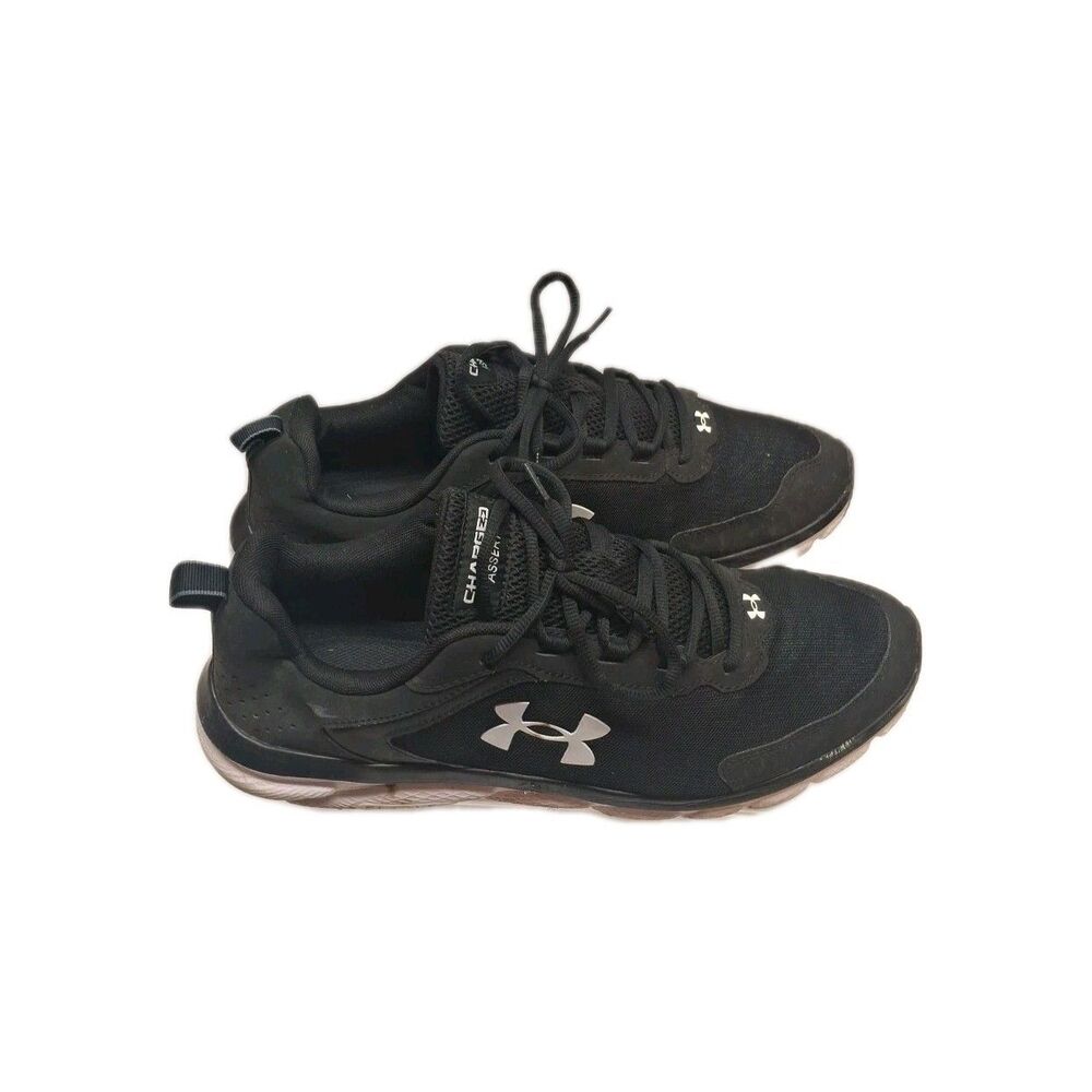 Under Armour Black White Charged Assert 9 Womens Sz 14 Running Shoe 3024591-001